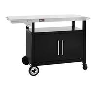 Chariot de Barbecue avec Porte d'Armoire-Royal Gourmet-Desserte pour Plancha avec Dessus de Table et Table d'Appoint Pliable