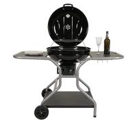 Chariot de barbecue HWC-N16 acier émaillé 143x131x66cm noir