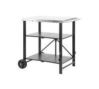 BBQ-Toro Chariot de barbecue pliable - 60 x 80 x 82 cm - Argent/noir - Chariot de service - Table de barbecue pour barbecue à gaz - Table d'appoint en acier inoxydable - Table d'appoint pour barbecue