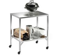 Chariot de barbecue - table de préparation extérieur - Outsunny - plan de travail pour four à pizza et grill - acier inox - argenté