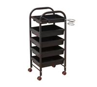 Chariot De Barbier, Chariot À Outils De Salon De Beauté À 5 Niveaux, En Acier Avec Roulettes, For Salon De Coiffure, Salle De Bain, Bureau(Color 2,Roller 3)