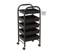 Chariot De Barbier, Chariot À Outils De Salon De Beauté À 5 Niveaux, En Acier Avec Roulettes, For Salon De Coiffure, Salle De Bain, Bureau(Color 2,Roller 2)