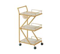 Chariot De Barbier, Chariot En Acier À 3 Niveaux, Support De Rangement D'outils En Bois, For Hôpitaux, Salons, Hôtels, Restaurants(Color 1)