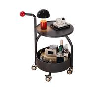 Chariot De Barbier, Chariot Salle À Manger Deux Niveaux Avec Roulettes, Support Rangement Table Domicile, For Hôpitaux, Salons, Hôtels, Restaurants(Black)