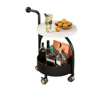 Chariot De Barbier, Chariot Salle À Manger Deux Niveaux Avec Roulettes, Support Rangement Table Domicile, For Hôpitaux, Salons, Hôtels, Restaurants(White)