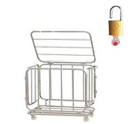 Chariot de basket-ball pliable en métal avec serrure et roues, grand organisateur de ballons de sport pour école, garage, maison, empilable