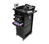 Chariot de beauté à roulettes à 7 couches avec serrure, rangement polyvalent pour soins capillaires et maquillage, pour salon de coiffure et maison