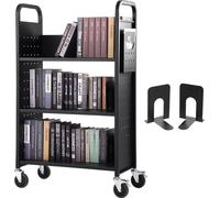 Chariot de bibliothèque - 790 x 385 x 1250 mm Chariot de débarrassage - 3 étagères Chariot à livres en acier au carbone et laminé à froid Chariot de service - capacité de poids 150 kg (50 kg par étagè