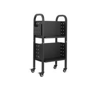 VEVOR Chariot à Livres, Capacité de Charge 70 kg, Chariot de Bibliothèque, 45 x 33 x 88 cm, Étagère de Rangement Livres Double Face en L avec roulettes à Double Frein, pour Salon, Bureau, École, Noir