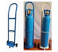 Chariot de bouteille de gaz Chariot à bouteille de gaz en acier de soudage, chariot à réservoir d'oxygène léger for le transport, étagère d'organisation de bouteille de CO2 à capacité unique(Blue,95cm