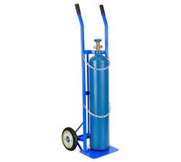 Chariot de bouteille d'oxygène robuste pour soudure, 140 cm de haut avec roues de 20 cm, convient aux cylindres de 40 L/50 L, durable et portable (bleu)