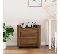 Chariot de Bureau Blanc Brillant 60x45x60 cm Bois Ingénierie Rangement vidaXL