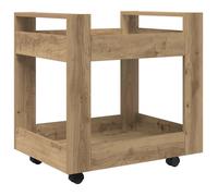 Chariot de bureau en bois - vidaXL - 60x45x60 cm - Chêne artisanal - Bois d'ingénierie - Roues - Usage intérieur