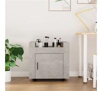 Vidaxl Chariot De Bureau Gris Béton 60x45x60 Cm Bois D'ingénierie Marron
