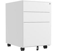 Chariot de bureau mobile en métal avec 3 tiroirs roulants, support d'imprimante, design peu encombrant, mobilité facile pour la maison et le bureau, idéal pour l'espace de travail