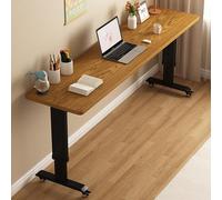 Chariot de bureau mobile pour ordinateur portable, table de lit réglable en hauteur, poste de travail d'ordinateur roulant avec roulettes (E, 120 x 40 cm)