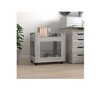 Chariot de Bureau Gris Béton 60x45x60 cm Bois d'Ingénierie Rangement vidaXL
