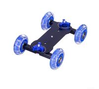 Chariot de caméra motorisé sans fil avec télécommande pour smartphone DSLR 3 vitesses portée 6 m piste de bureau en aluminium (arrière)