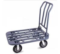 Chariot de Camion à Main à Plate-Forme Pliante, Roulette à Plat for Voiture Robuste avec Roues 360 de 5 Pouces, Facile à Tirer, à Pousser et à déplacer Chariot
