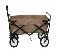 Chariot de Camping, Chariot de Transport d'équipement pêche, Petite remorque, Chariot supermarché Pliable à Quatre Roues(Brown)