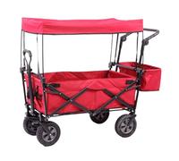 Chariot de camping pliable avec roues, chariot utilitaire portable de grande capacité pour les courses, pas de montage nécessaire, parfait pour les aventures en plein air et les pique-niques