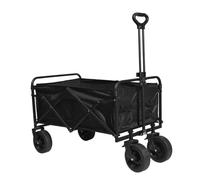 Chariot De Camping Pliable Et Robuste Avec Roues Tout-terrain De 20 Cm, Frein De Blocage, Chariot Utilitaire Pliable Pour La Plage, Les Festivals, Le Jardin, La Pêche Et Le Shopping,Black A2-86*50*102
