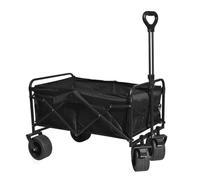 Chariot De Camping Pliable Et Robuste Avec Roues Tout-terrain De 20 Cm, Frein De Blocage, Chariot Utilitaire Pliable Pour La Plage, Les Festivals, Le Jardin, La Pêche Et Le Shopping,Black B2-86*50*102