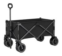 Chariot de camping portable pliable - Capacité de 180 l - Charge de 150 kg - Roues tout-terrain - Poignée réglable - Idéal pour les festivals, le shopping, la plage, les pique-niques