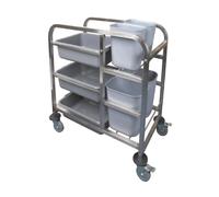 Chariot de cantine en acier inoxydable Vogue