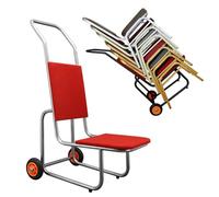 Chariot de chaise empilable pour transporter 10 chaises plates empilables - Chariot en fer durable pour chaises en plastique et en bois - Idéal pour un usage commercial