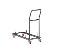VEVOR Chariot de chaise pliante, chariot commercial en fer capacité 12 chaises chariot à support chaises 4 roulettes, transport stockage de chaises empilables à plat en résine plastique et bois, noir