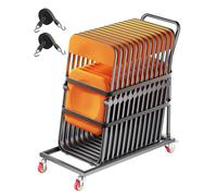Chariot de Chaise Pliante-VEVOR-Charge 136 kg-25 Chaises-Organiseur de Rangement Vertical Forme en L avec Roulettes 360°