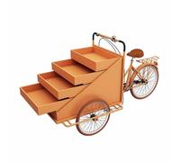 Chariot de chargement mobile pour tricycle avec support d'affichage à 4 couches, stand de marché portable pour vente routière et kiosque alimentaire