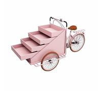 Chariot de chargement mobile pour tricycle avec support d'affichage à 4 couches, stand de marché portable pour vente routière et kiosque alimentaire