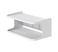 Chariot de chevet peu encombrant avec double plateau - Table de chevet murale pour téléphones, télécommandes, rouges à lèvres, étagères de rangement pour la maison, la salle de bain, les présentoirs