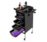 Chariot de coiffeur à 6 étages - Chariot à outils de cosmétologie - 5 tiroirs - Avec 4 roues - Utilisé dans les salons de beauté, les salons de coiffure et les ménages