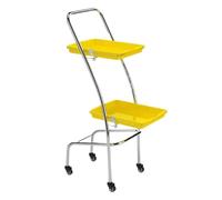 Chariot de coiffeur jaune avec roulettes - Plateau de service pliable pour salon de tatouage et outils de salon de coiffure - Chariot de rangement Beauty Nizer