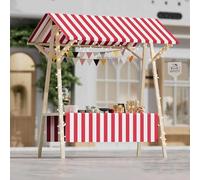 Chariot de concession pliable d'extérieur avec roues et bande lumineuse, affichage mobile pour étals de rue