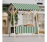 Chariot de concession pliable d'extérieur avec roues et bande lumineuse, affichage mobile pour étals de rue