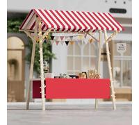 Chariot de concession pliable d'extérieur avec roues et bande lumineuse, affichage mobile pour étals de rue