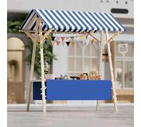 Chariot de concession pliable d'extérieur avec roues et bande lumineuse, affichage mobile pour étals de rue