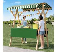 Chariot de Concession Pliable pour Étal de Marché, avec Auvent et Roulettes, pour Événements en Plein Air et Stands de Marché(Green,150x60x200cm)