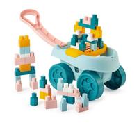 Chariot de construction ECOIFFIER BB Abrick 7925 40 briques empilables pastel Vert