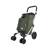 Chariot de Course 6 roulettes marché Poussette marché Pliable et Diable Caddie Panier METZELDER Easy K Chassis Aluminium Garantie 1 an (Vert Kaki)
