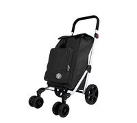 Chariot de Course 6 roulettes Poussette marché Pliable et Caddie METZELDER Easy K Chassis Aluminium Garantie 1 an (Noir)