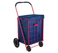 Chariot de course avec doublure - 45,7 x 38 x 61 cm - Forme carréeHousse et sangles réglables pour une fixation facile et sécurisée.Matériau imperméable. bleu marine