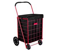 Chariot de course avec doublure - 45,7 x 38 x 61 cm - Forme carréeHousse et sangles réglables pour une fixation facile et sécurisée.Matériau imperméable. noir