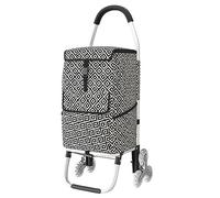 SADOMAIN Chariot de Course | Chariot marché 6 Roues - 3 Roues de Chaque côté | 2 en 1 Poussette marché Pliable et Diable | Caddie Panier Montant escalier, 60 L (B)