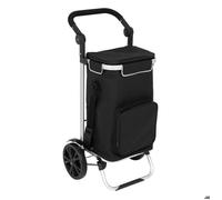 Chariot de Course Noir - 2 Roues Arrières et Sac Isothèrme - Capacité 40L - 5five