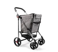 Chariot de Course Rolser Basket Tweed 4 Grandes Roues 2 Pivotantes Pliante - Gris